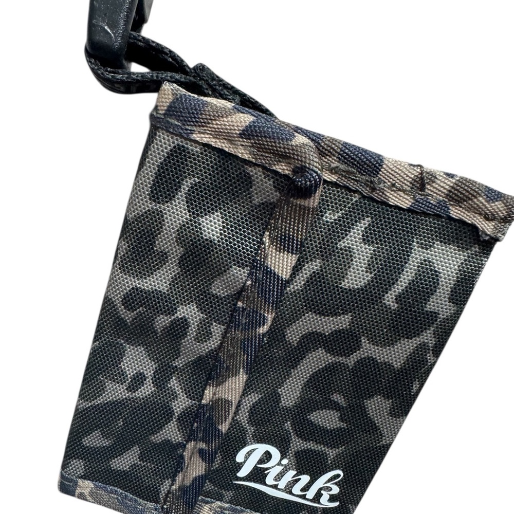 PINK Victoria's Secret Black and Gray Camo Cardholder with Lanyard